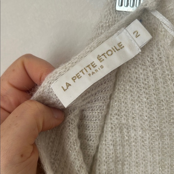La petite etoile edwige low back sweater size M metallic shiny french Parisian - Picture 8 of 9